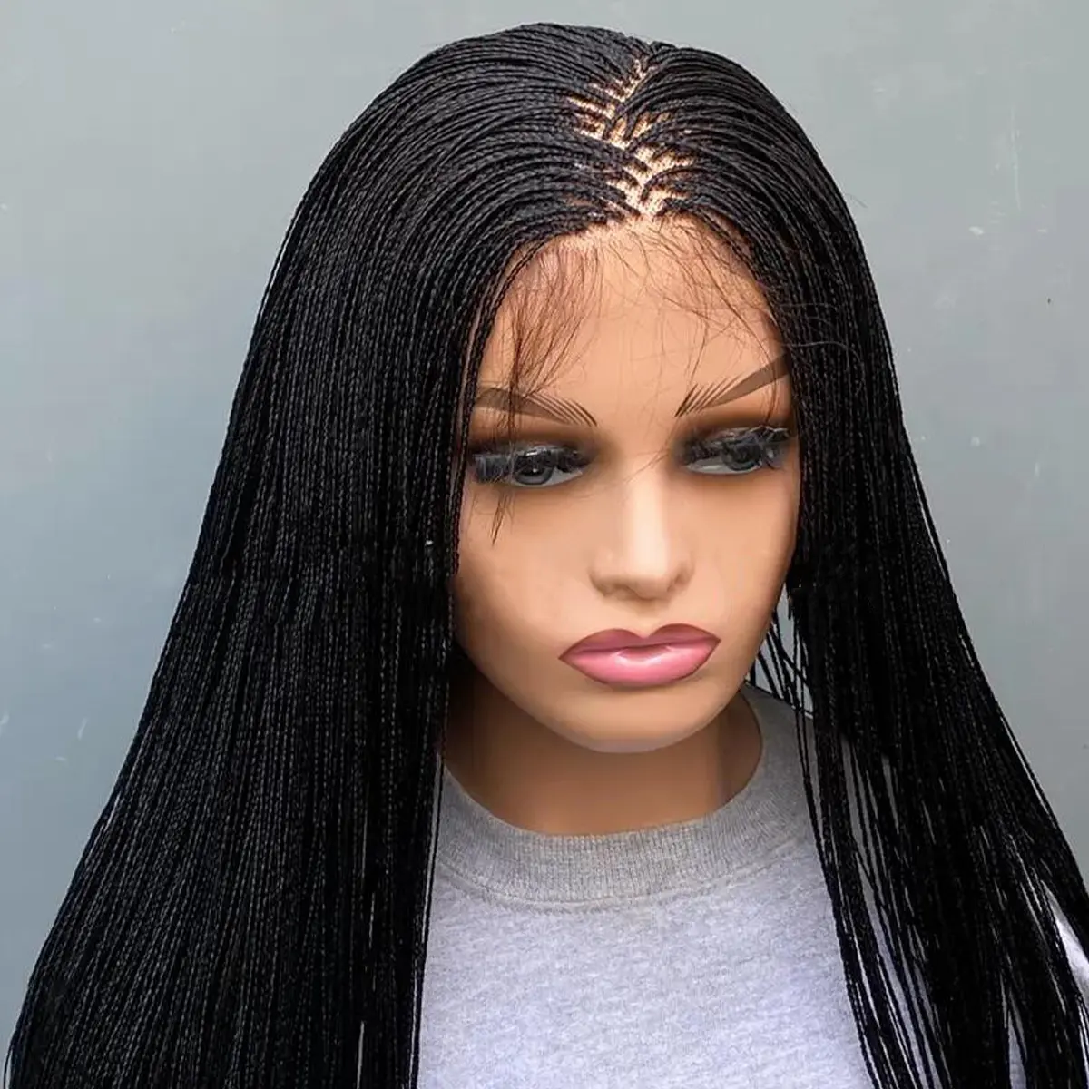 Glueless Micro Braid braided wig on 5x5 HD lace Frontal wig Customizable Tiny braid wig For black women Glueless braid wigs