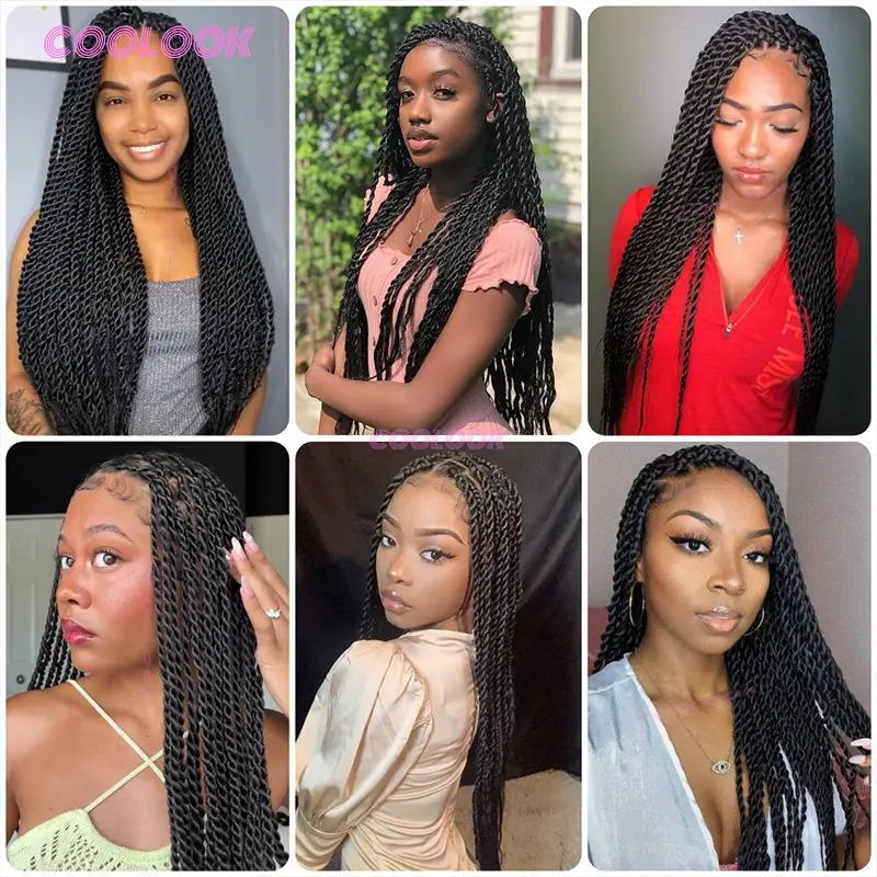 Long Twist Braids Lace Wig Synthetic Full Lace Braided Wigs For Black Women Knotless Box Twist Braid Wig Braided Wigs Cheap Locs