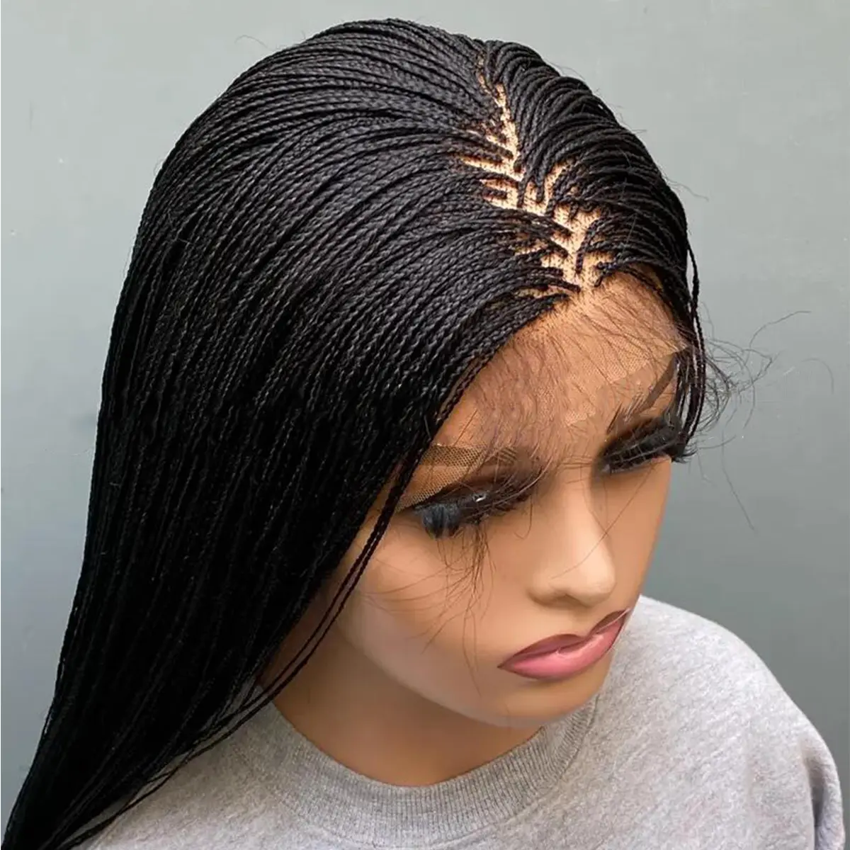 Glueless Micro Braid braided wig on 5x5 HD lace Frontal wig Customizable Tiny braid wig For black women Glueless braid wigs