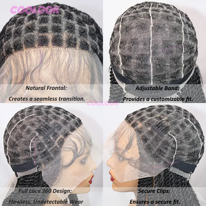 Long Twist Braids Lace Wig Synthetic Full Lace Braided Wigs For Black Women Knotless Box Twist Braid Wig Braided Wigs Cheap Locs