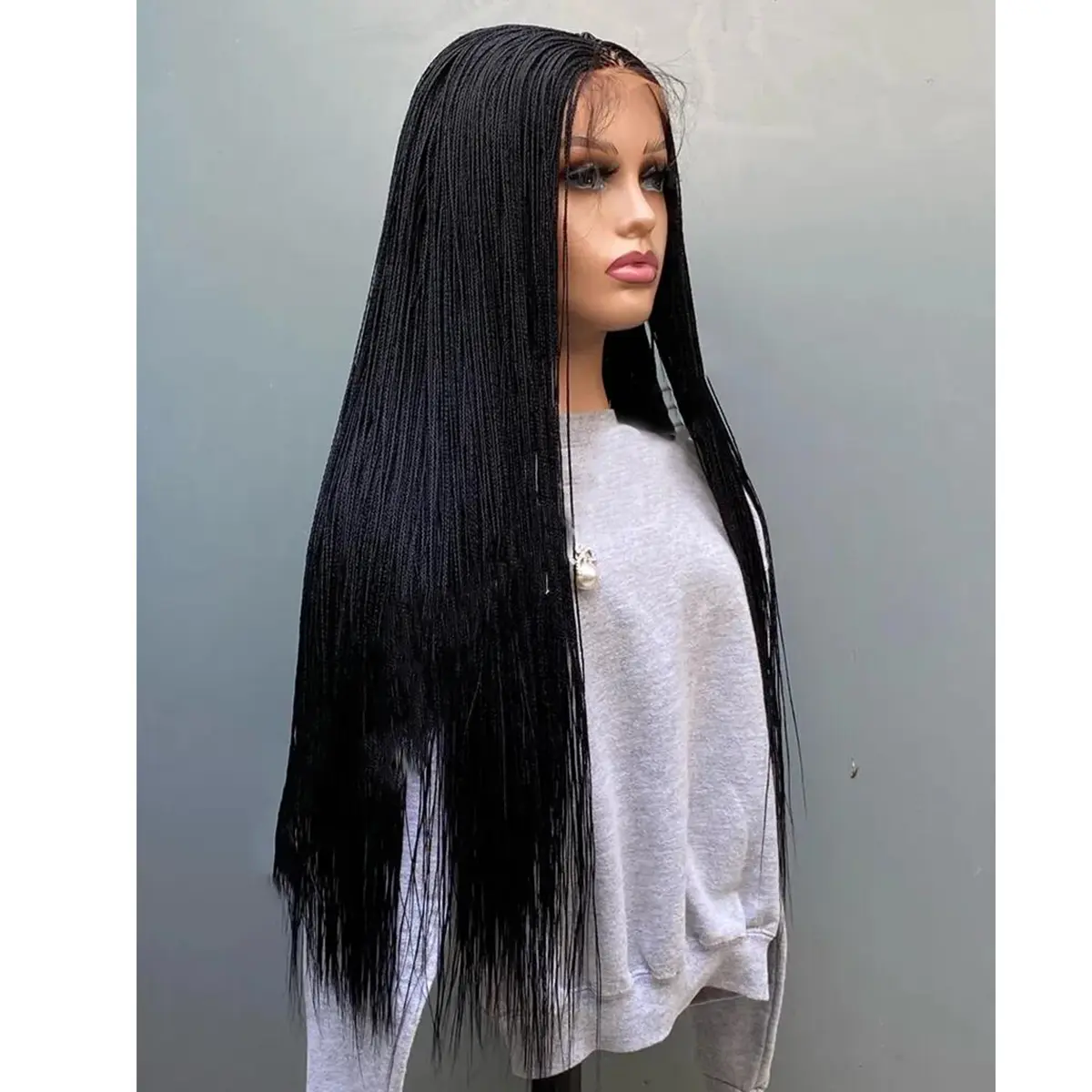 Glueless Micro Braid braided wig on 5x5 HD lace Frontal wig Customizable Tiny braid wig For black women Glueless braid wigs