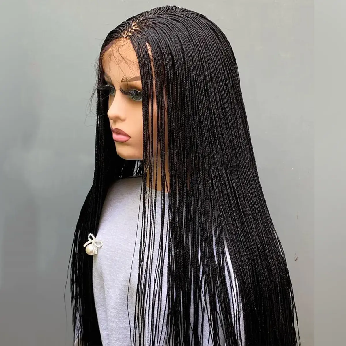 Glueless Micro Braid braided wig on 5x5 HD lace Frontal wig Customizable Tiny braid wig For black women Glueless braid wigs
