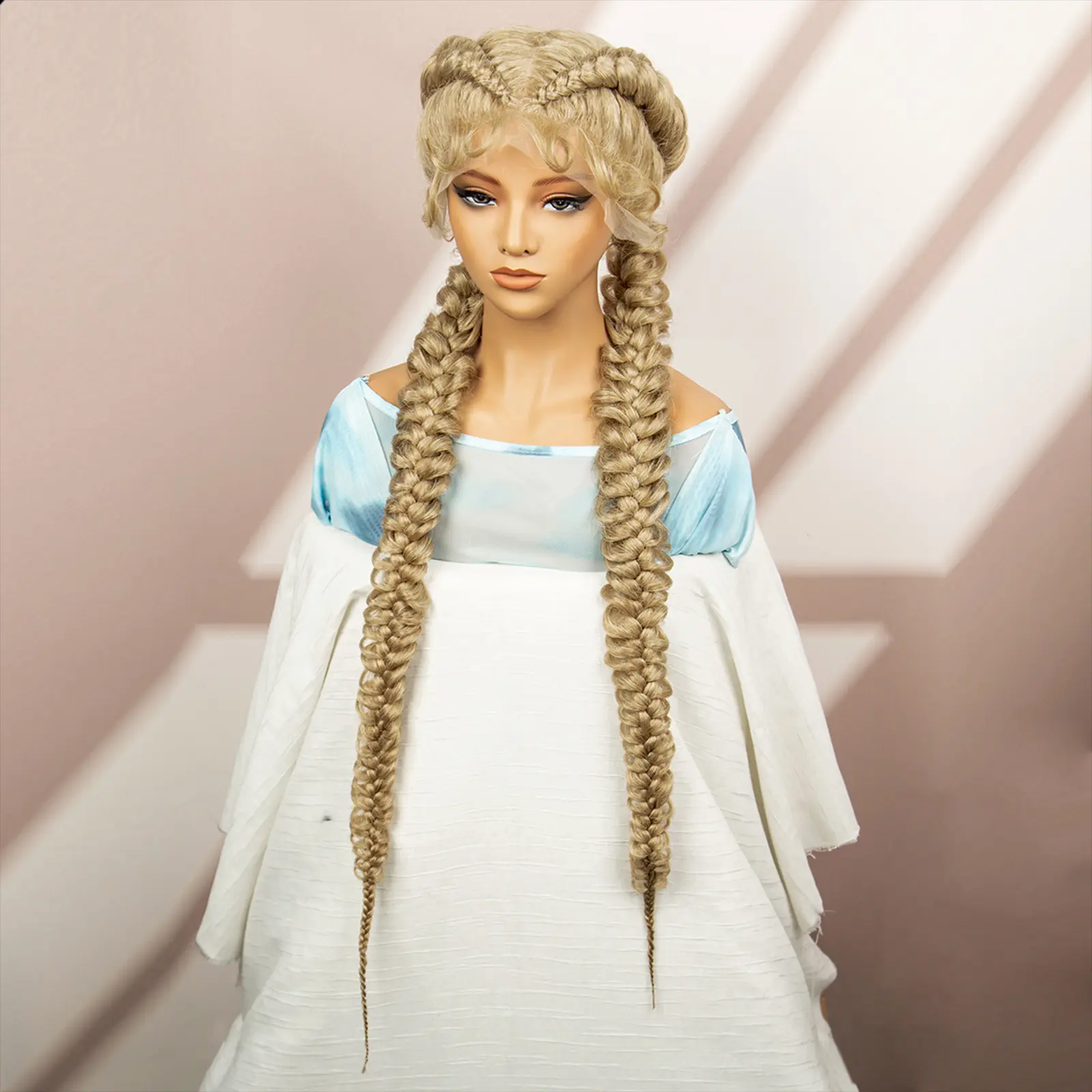 Synthetic Goddess Braided Wigs Cornrow Braided Wigs with Baby Hair Braids Wigs for Women Daily Use Knotless Wigs