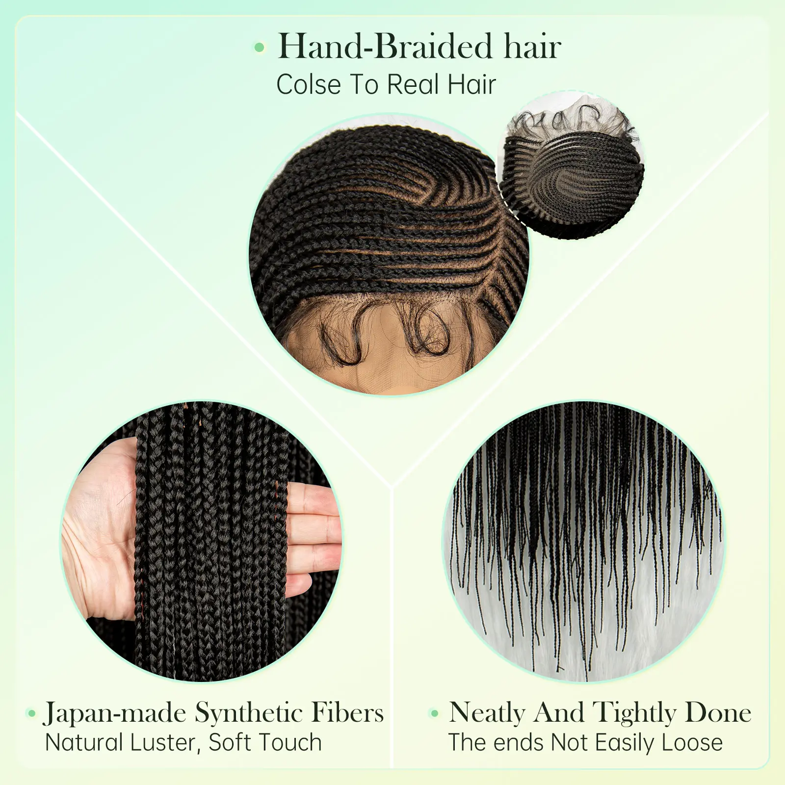 Synthetic Braided Wigs HD Transparent Full Lace Cornrow Knotless Box Braids Hair Goddess Braided Wig for Black Women