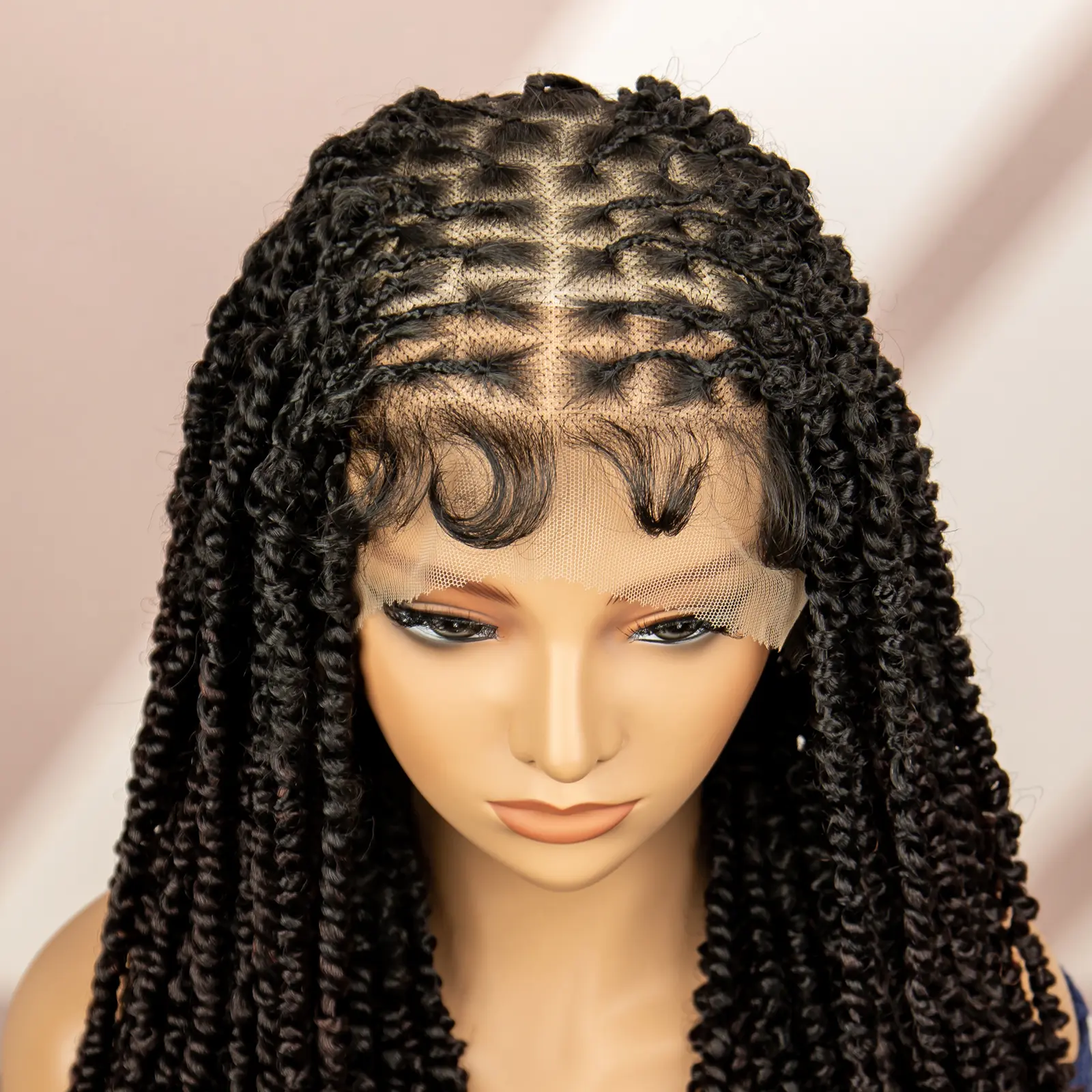 Twist Braided Wigs for Women Synthetic Wig Full Lace Box Braids Wig with Baby Hair Ombre Color Ginger Dreadlock Braiding Hair