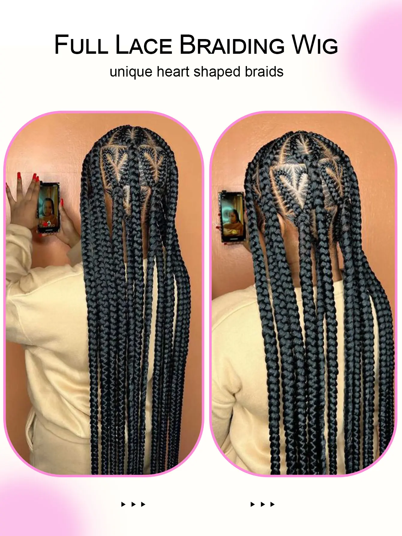 Goddess Cornrow Braided Wigs Synthetic Full Lace Heart Shape Knotless Braiding Wig For Black Women With Baby Hair Box Braids Wig