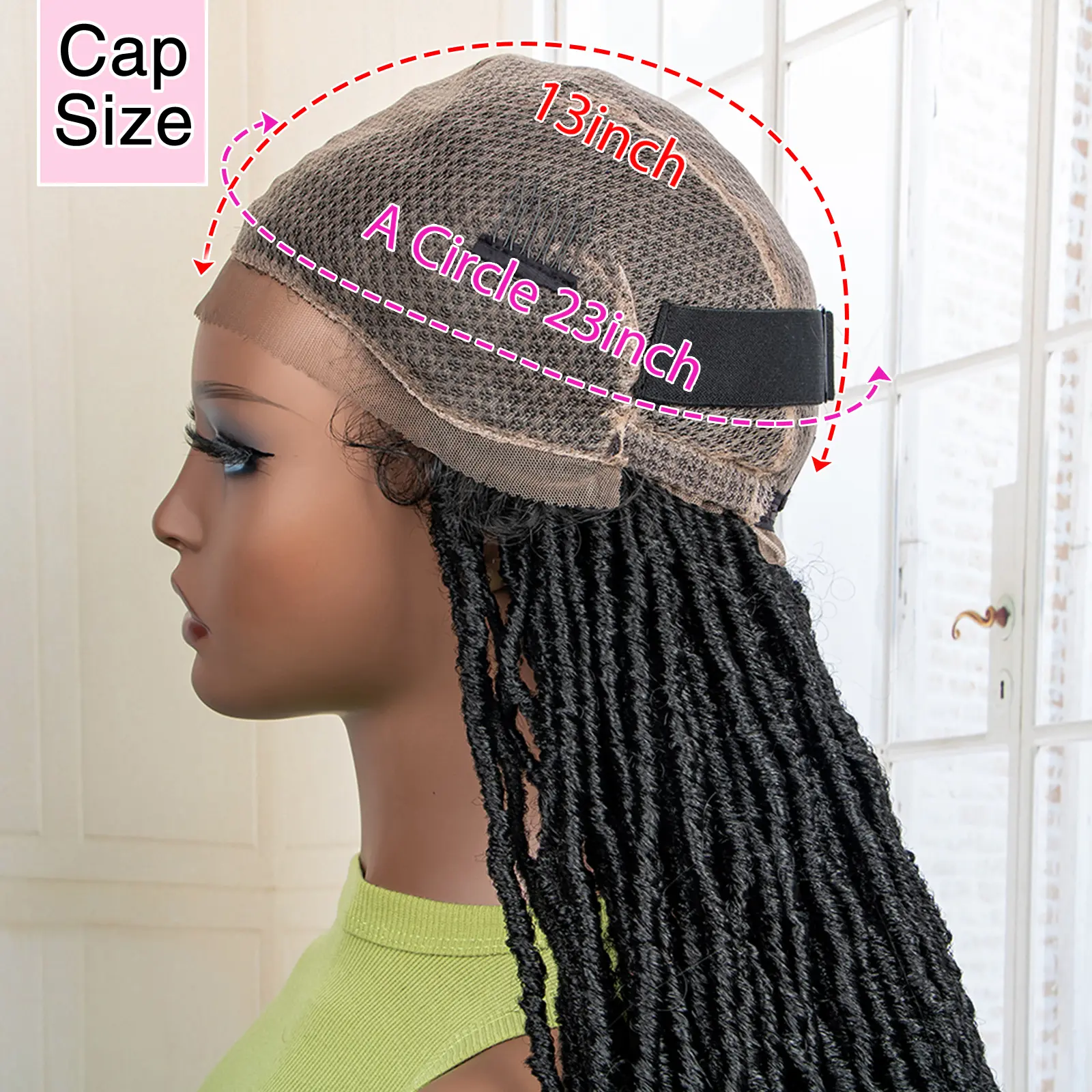 Super Long 36 Inches Synthetic Full Lace Dreadlock Box Braided Wigs for Afro Black Women Black Knotless Braiding Wigs