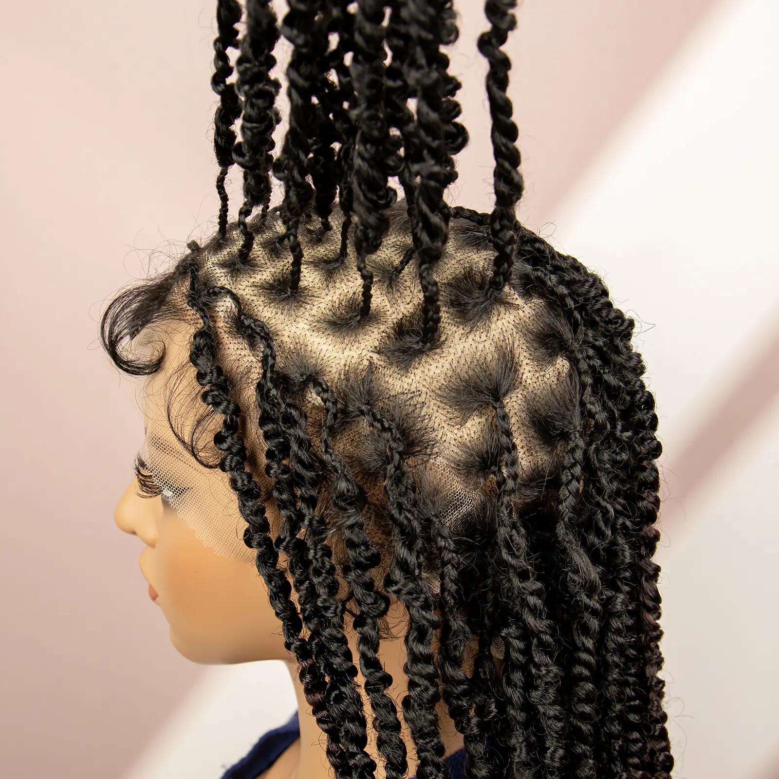 Twist Braided Wigs for Women Synthetic Wig Full Lace Box Braids Wig with Baby Hair Ombre Color Ginger Dreadlock Braiding Hair