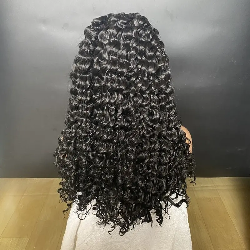 13x6 Lace Braided Synthetic Wig Deep Wave Transparent Lace Frontal With Baby Hair Kinky Curly For Black Women High Quality Wig