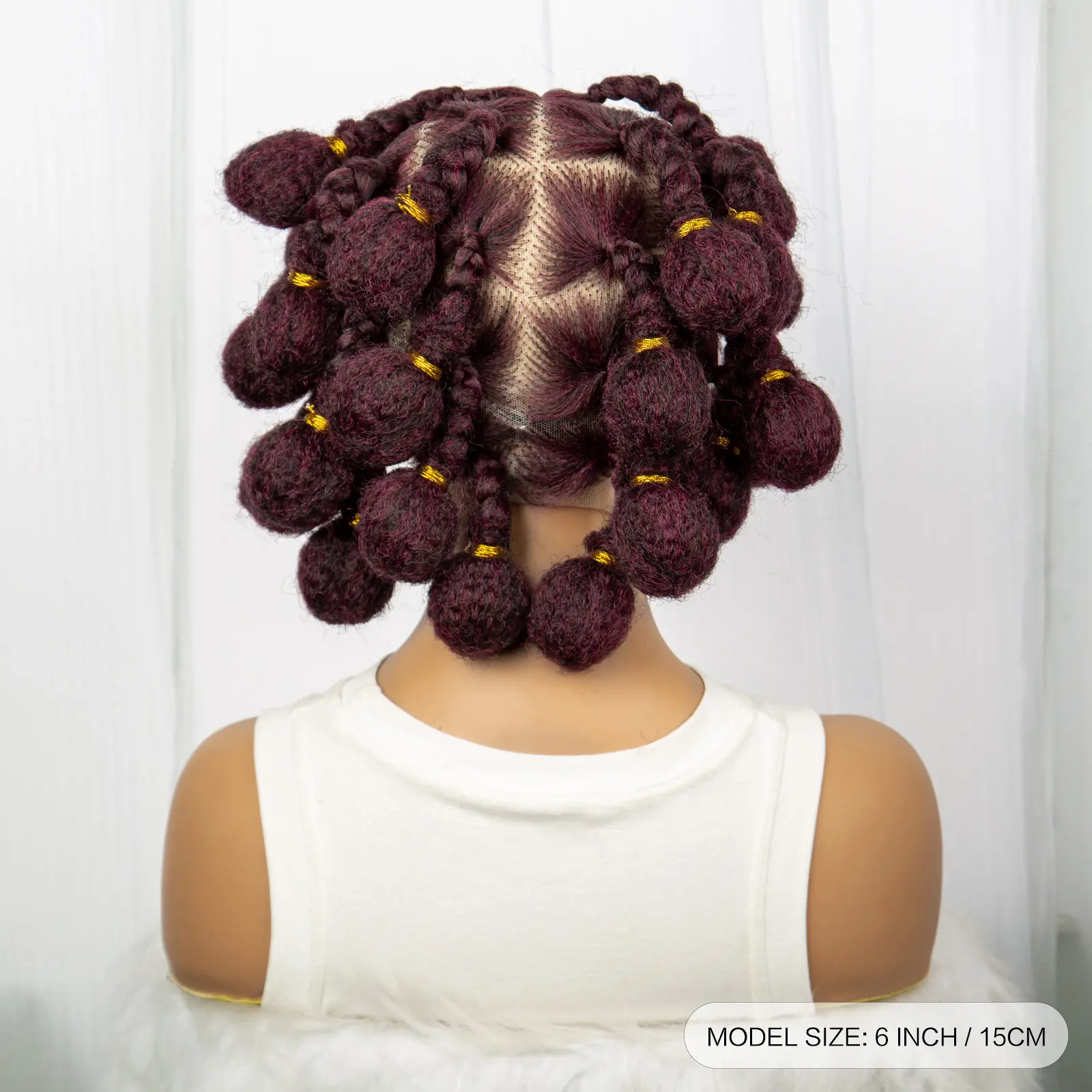 Burgundy 99J# Handmade Bantu Braided Wigs Synthetic Full Lace Braided Lace Wigs for Women Lace Front Braids Wigs with Baby Hair