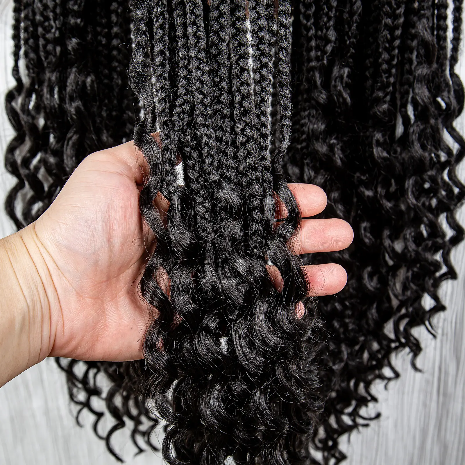 Full Lace Synthetic Box Braided Wig With Curly Ends 36 Inches Long Box Braiding Wig Straight Cornrow Braids Curly Ends Wig