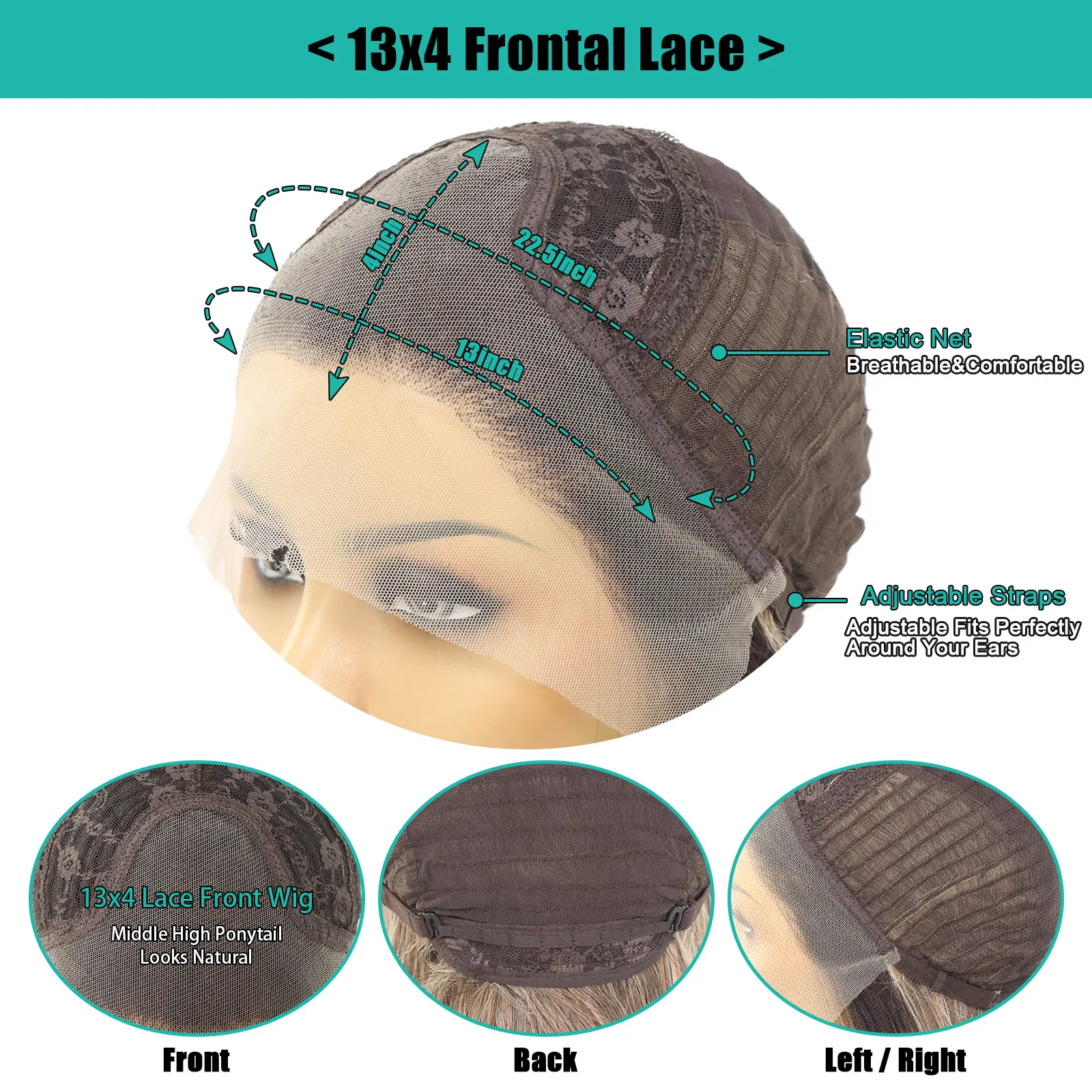 Ash Blonde Loose Wave Lace Front Wigs Dark Roots 13x4 Synthetic Colored Transparent Lace Ombre Curly Wig for Women Daily Use