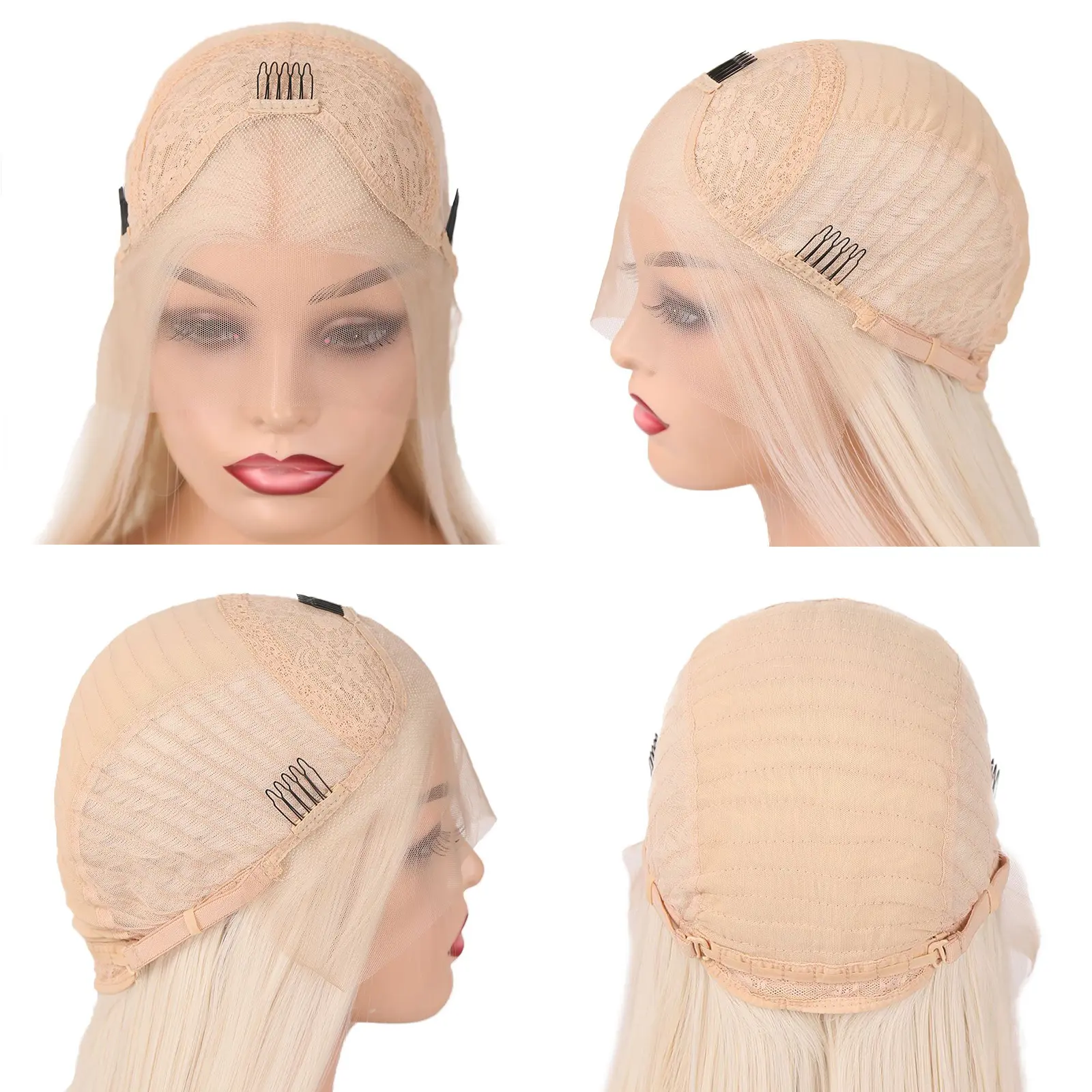 AIMEYA Hot Red Bob Wigs for Women Girls Heat Resistant Natural Straight Short Lace Front Wig Synthetic Hair Daily Wear BOB Wig