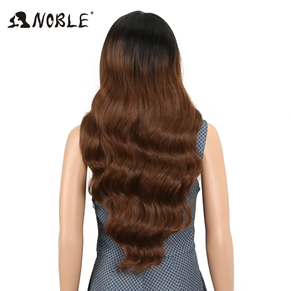 Noble 13x4 Lace Front Wig Synthetic 28 inch Long wavy ombre blonde Wigs For Women Ombre Lace Front Wig Synthetic Lace Front Wig