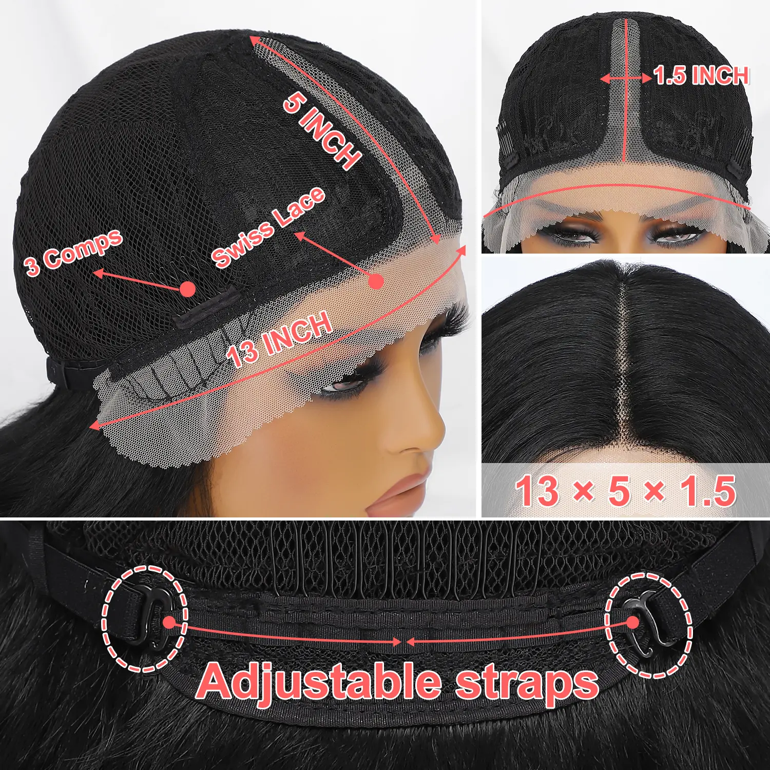 24Inch Kinky Curly Synthetic Lace Wigs Fluffy Ombre Black Blue T Part 13x5x1.5 Lace Front Long Curly Wig for Daily Party Cosplay