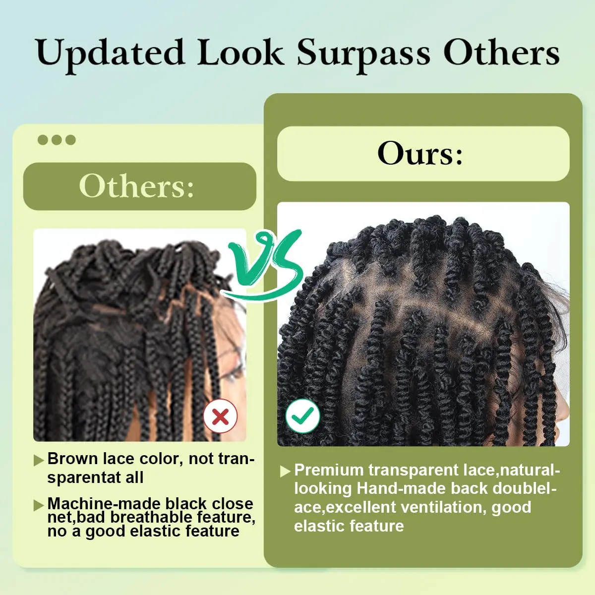 Full Lace Short SpringTwist Braid Wig Twists Braided Wig for Black Women Double Full Lace Knotless Twist Lace Wig with Baby Hair