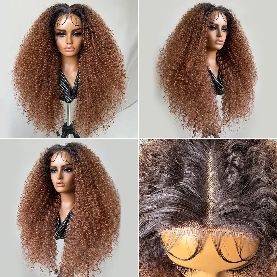 T Part Synthetic Lace Wigs 24 Inch Jerry Curl Wigs For Afro Female 13x5x1.5 Black Pre Plucked Latisha Lace Front Wigs For Woman
