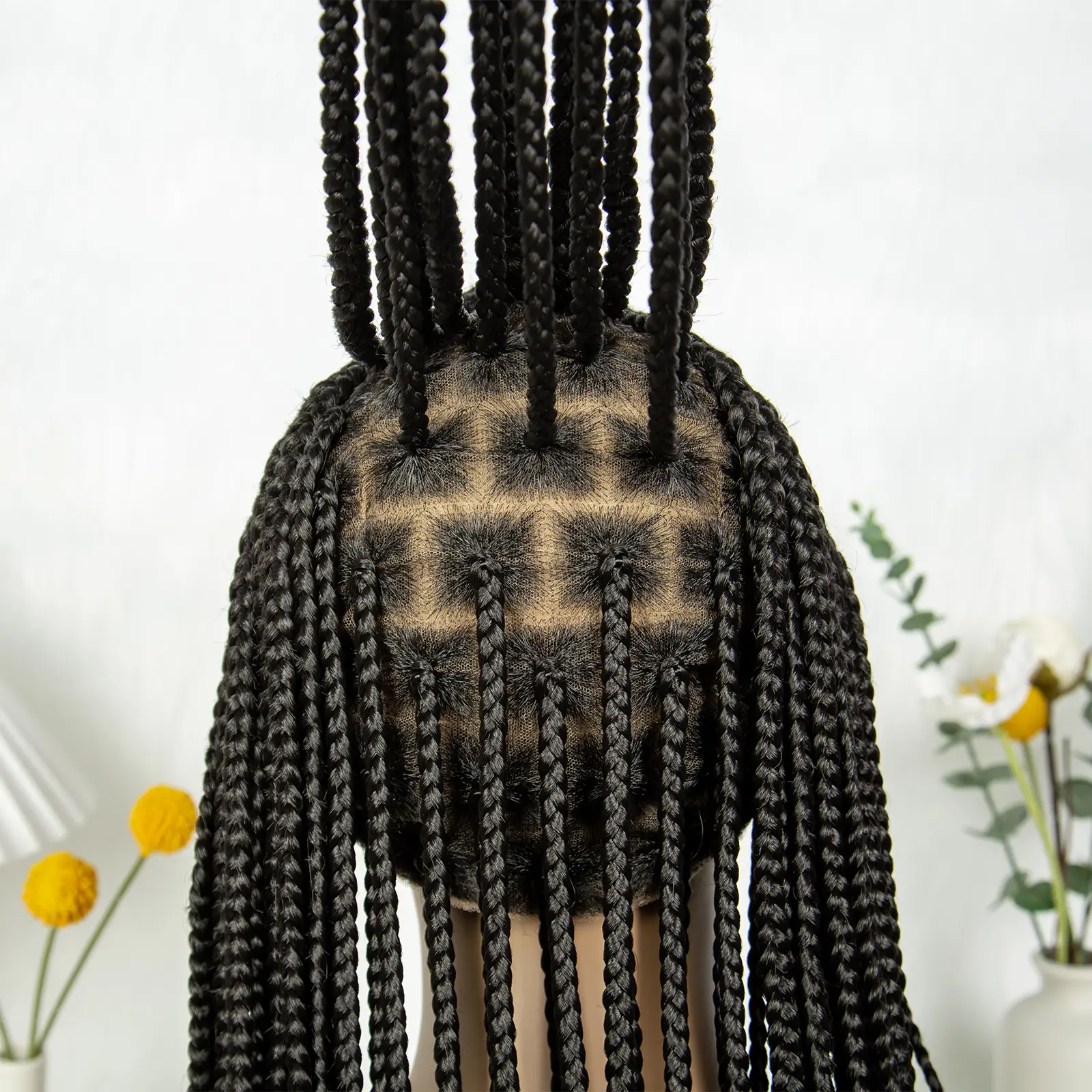 36Inch Cornrow Braided Wigs Box Braids Wig Synthetic Full Lace  Braided Wig for Black Women Blended Lace Front Braiding Hair Wig