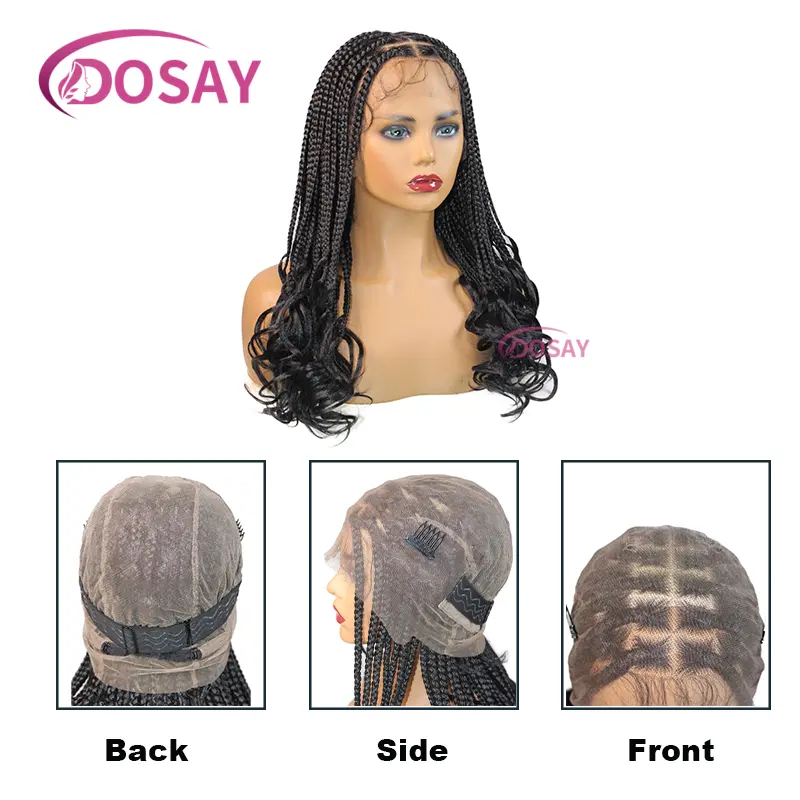 18inch Synthetic Box Braided Wigs Knotless Short Braid Wigs Full Lace Braids Wigs Lace Front Braided Wig with Baby Hair