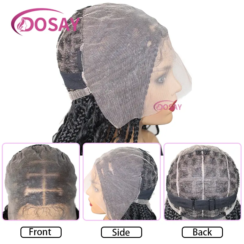 32" Bohemia Knotless Box Braided Wigs with Baby Hair Synthetic Wigs for Black Women Goddess Braid Wig Synthetic Boho Braid Wigs