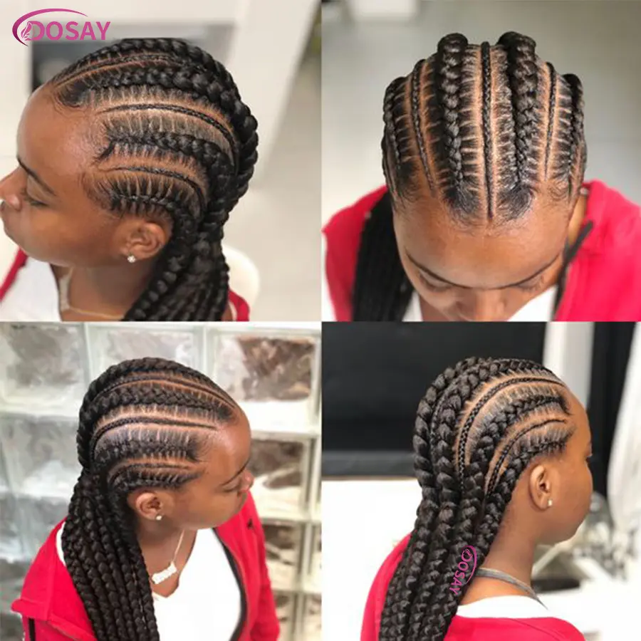 Jumbo Cornrow Braided Wigs Synthetic Full Lace Braided Lace Wigs Goddess Knotless Box Braids Wig For Black Women With Baby Hair
