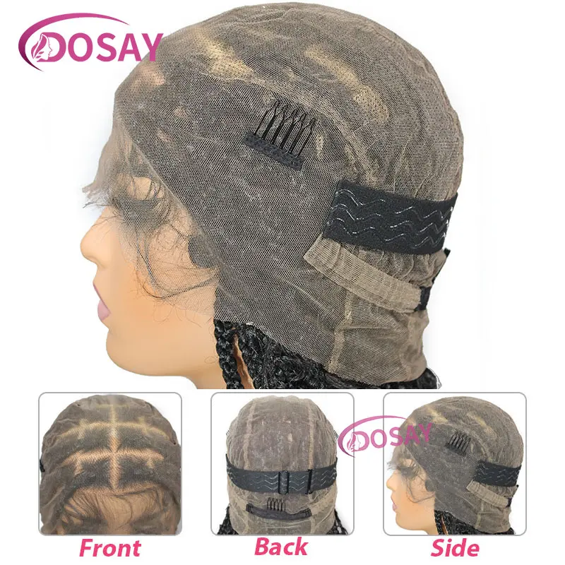 38" Synthetic Butterfly Braided Wigs Full Lace Front Wigs For Black Women African Braiding Hair Goddess Locs Box Braids Lace Wig