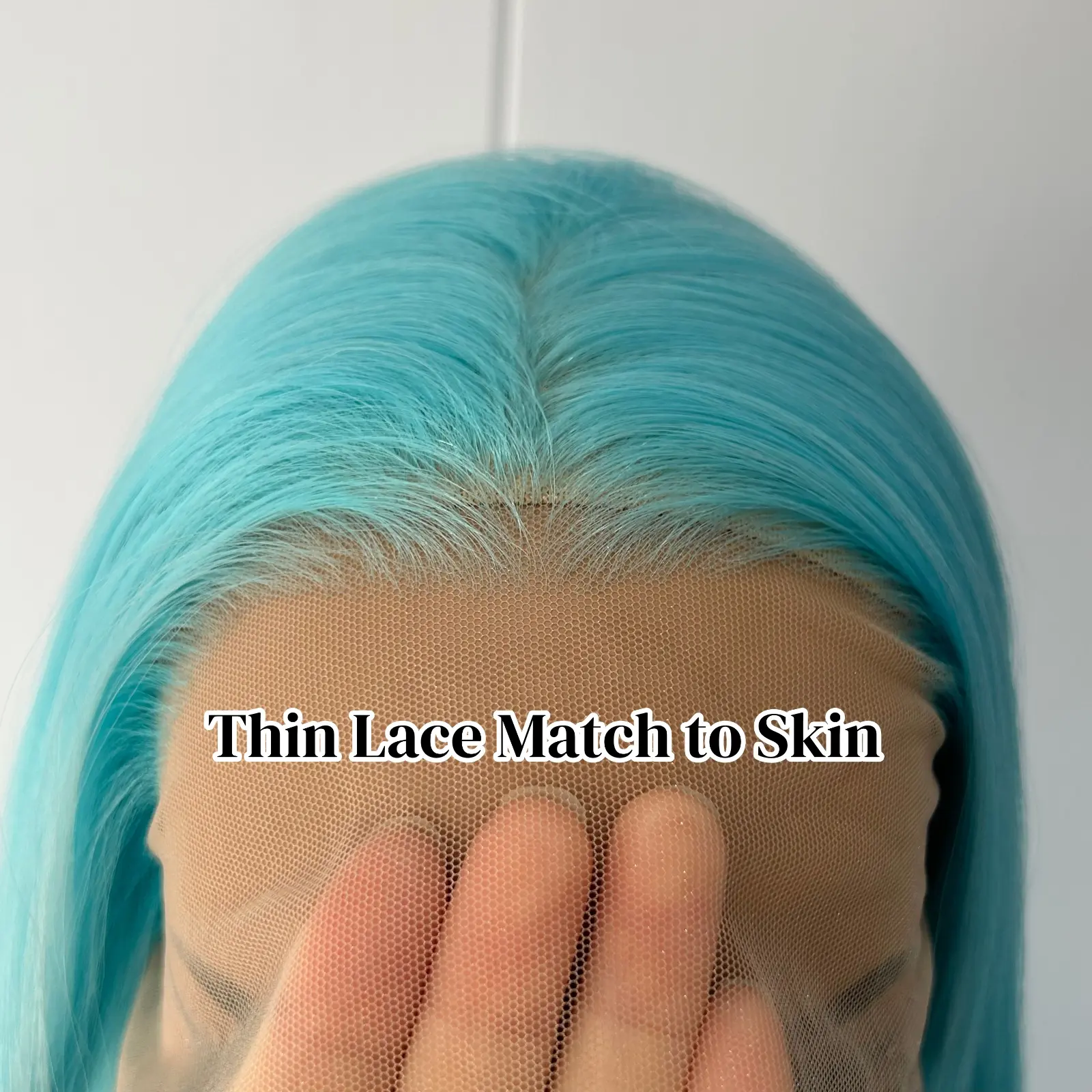 Long Body Wave Ombre Blue Wig Synthetic Pre Plucked Hairline Light Blue Curly Wavy Highlight Gradient Colored Wigs for Women