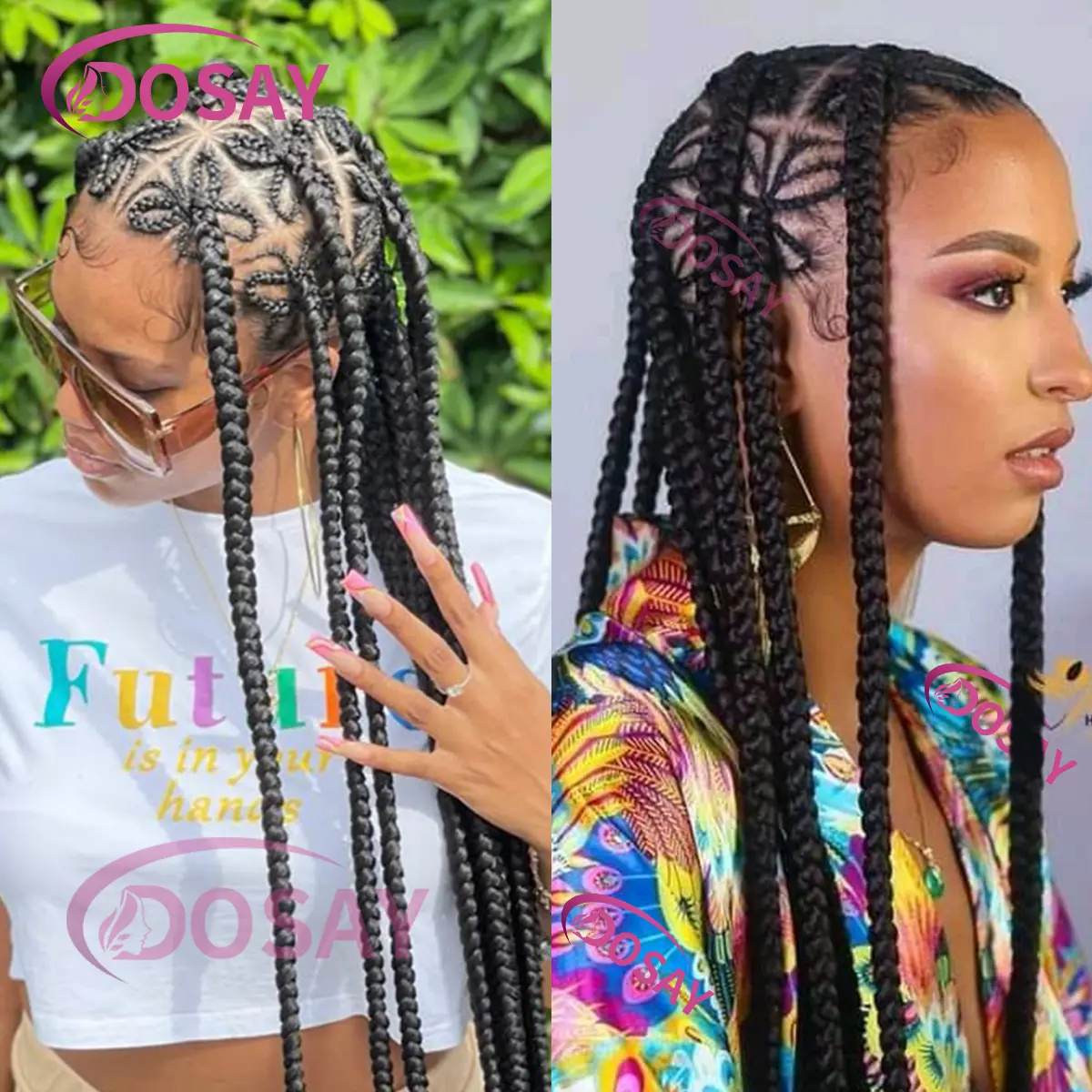 36 Inches Synthetic Full Lace Cornrow Braided Wig for Women Knotless Braided Design for Daily Use
