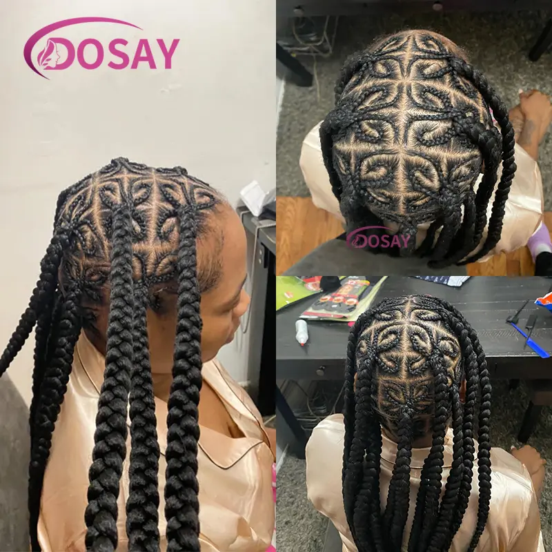 36 Inches Synthetic Full Lace Cornrow Braided Wig for Women Knotless Braided Design for Daily Use