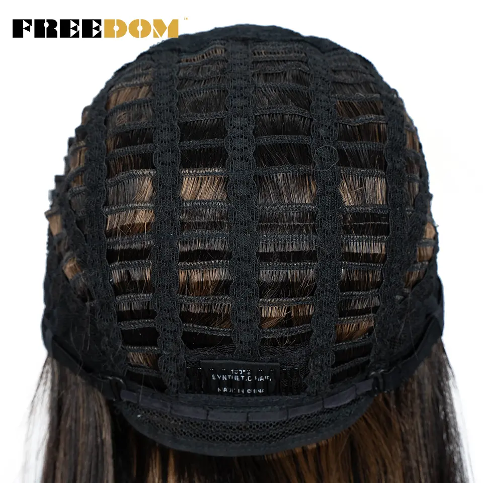 FREEDOM Short Bob Synthetic Lace Wig Straight Ombre Blue Pink Ginger Blonde Lace Wigs For Black Women Middle Part Cosplay Wig