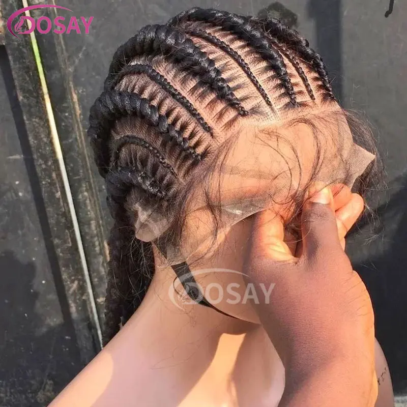 36" Full Lace Frontal Wigs Synthetic Jumbo Braided Wigs For Black Women Box Braided Lace Front Wig Faux Locs Wig Braids Wigs