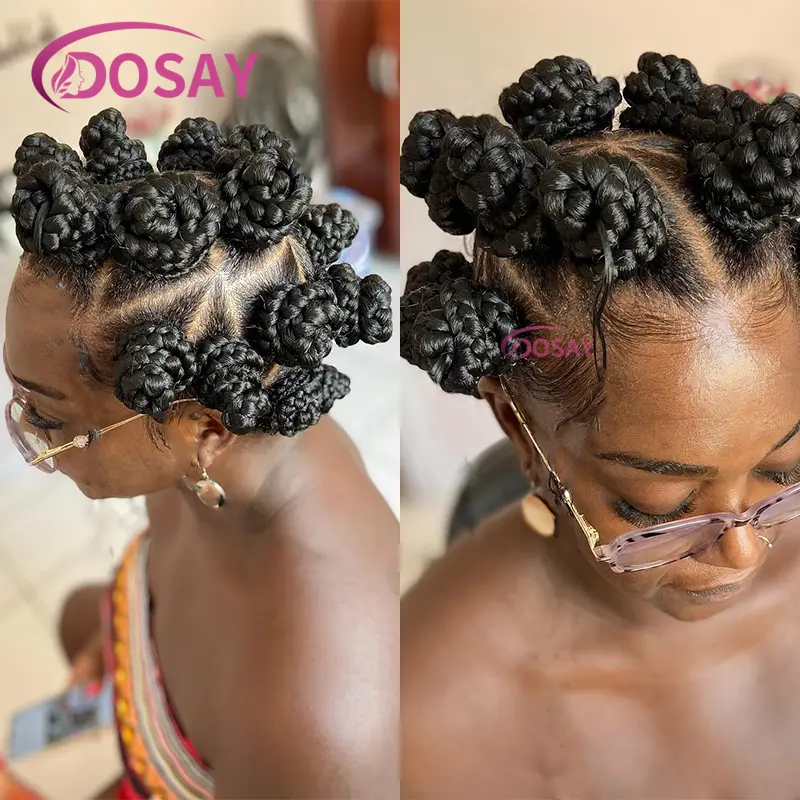 Synthetic Full Lace Bantu Knots Braided Wigs Lace Front Braid Wigs With Baby Hair African Braiding Hair Natural Lace Wig On Sale