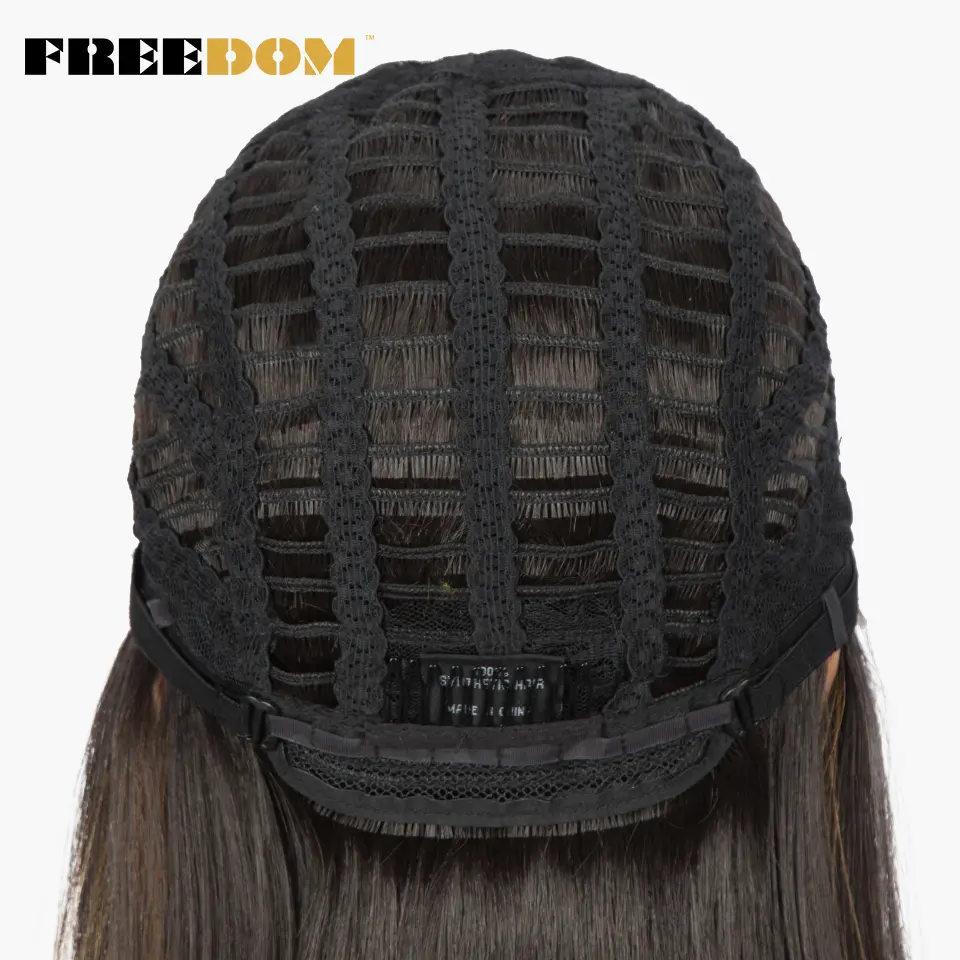 FREEDOM Straight Synthetic Lace Wigs Short Bob Ombre Blue Colorful Wigs For Black Women Cosplay Wigs Middle Part Lace Wig