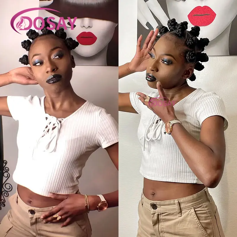 Synthetic Bantu Knots Braided Wigs for Black Women 16inches Knotless Box Braided Wig Full Lace Wigs with Baby hair HD Lace Wigs