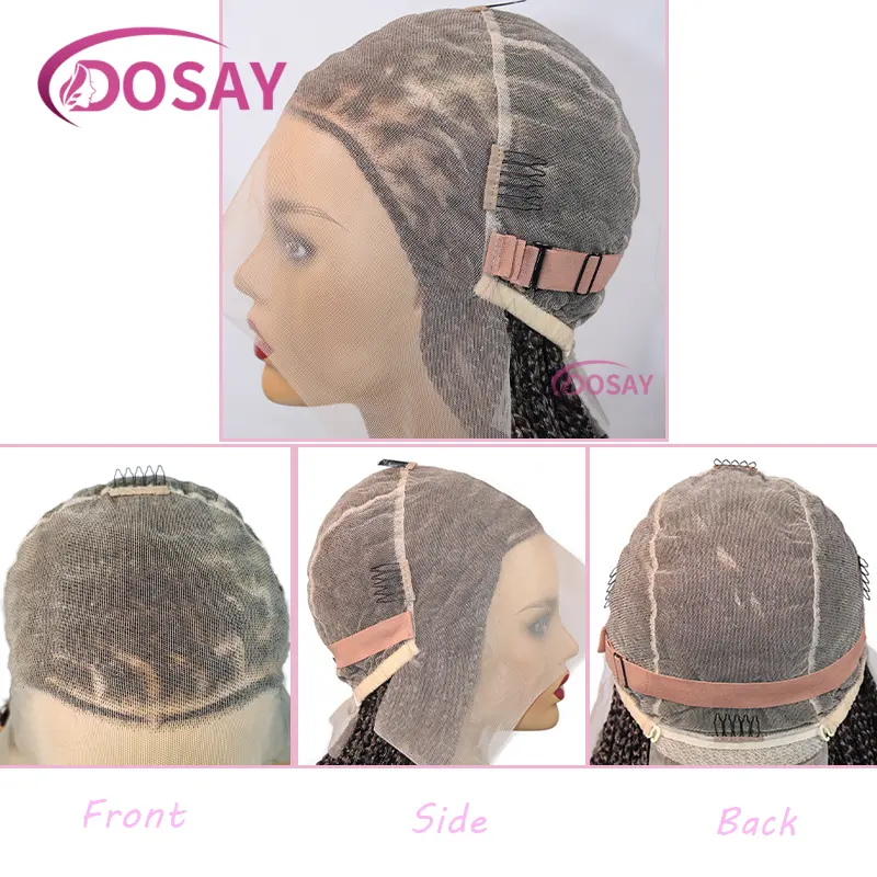 28" Blonde French Curls Synthetic Cornrow Braided Lace Wigs For Black Women Knotless Box Braiding Hair Full Lace Braided Wigs