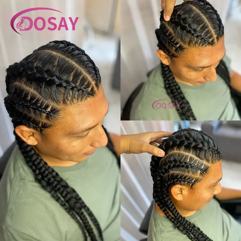 Synthetic Full Lace Braided Wigs For Black Women Jumbo Knotless Box Braid Lace Wigs Cornrow Braiding Hair African Hair On Sale