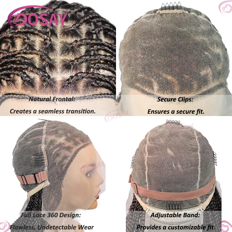 28" French Curls Braiding Hair Synthetic Braided Wigs For Black Women Curly Wigs Full Lace Wig Braid African Box Braids Hair Wig