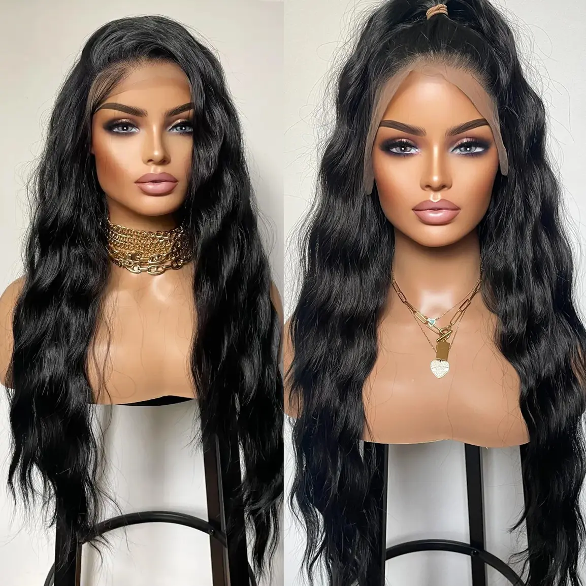 UStyleHair Brown Lace Front Wig Natural Looking 26 Inches Long Body Wave Wig Heat Resistant Synthetic Hair Daily Use Cosplay Wig