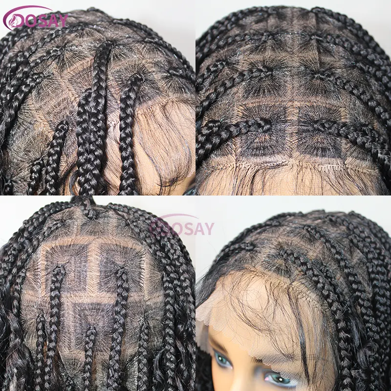 36Inch Synthetic Long Bohemian Braided Wigs Boho Box Braid Wigs for Black Women Twisted Braids Full Lace Braided Wigs