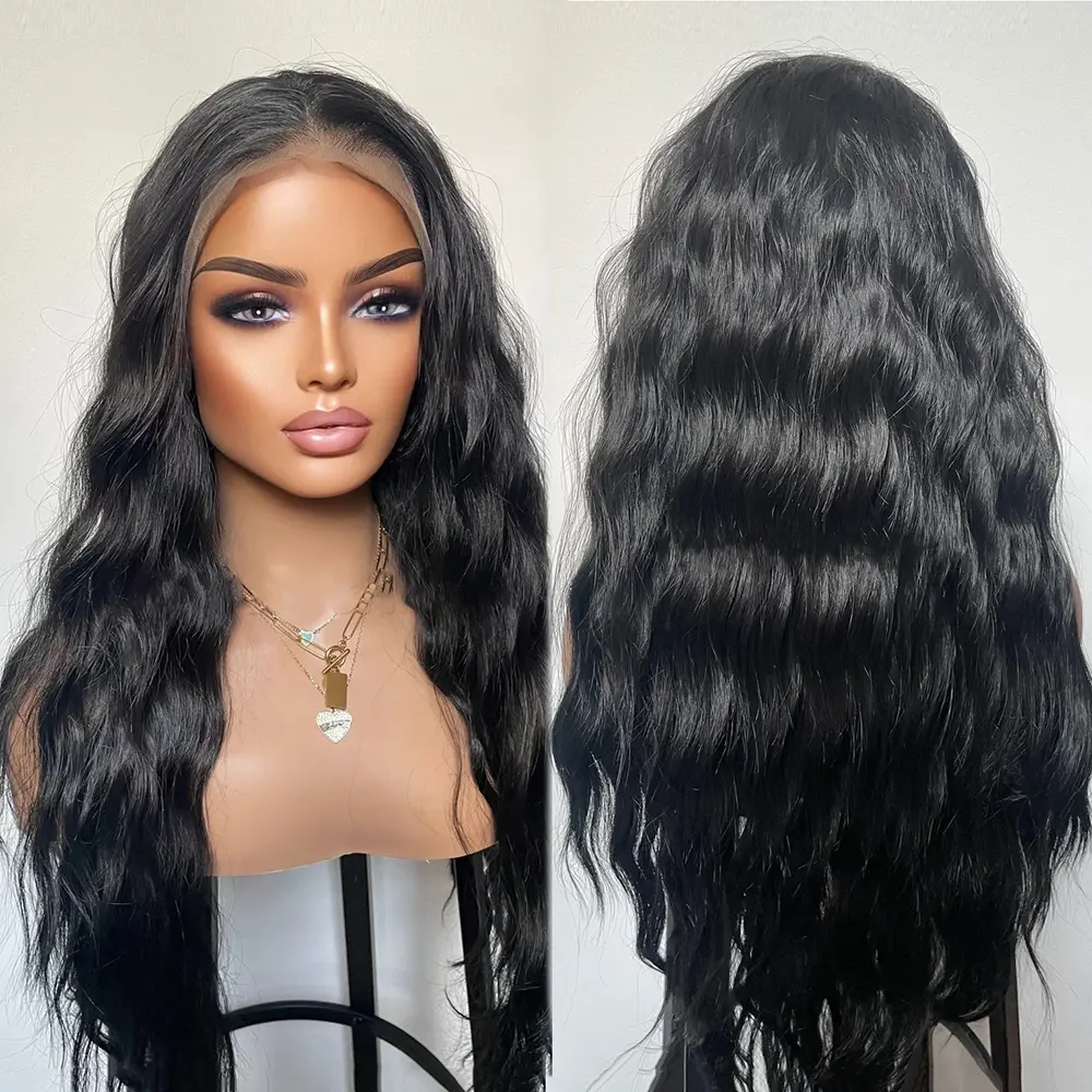 UStyleHair Brown Lace Front Wig Natural Looking 26 Inches Long Body Wave Wig Heat Resistant Synthetic Hair Daily Use Cosplay Wig