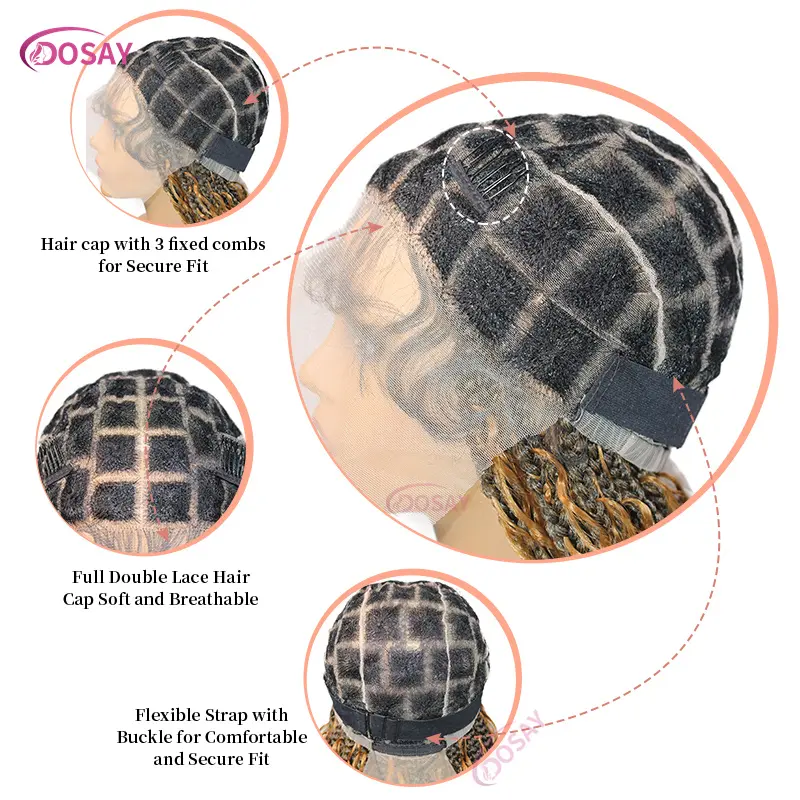36Inch Synthetic Long Bohemian Braided Wigs Boho Box Braid Wigs for Black Women Twisted Braids Full Lace Braided Wigs