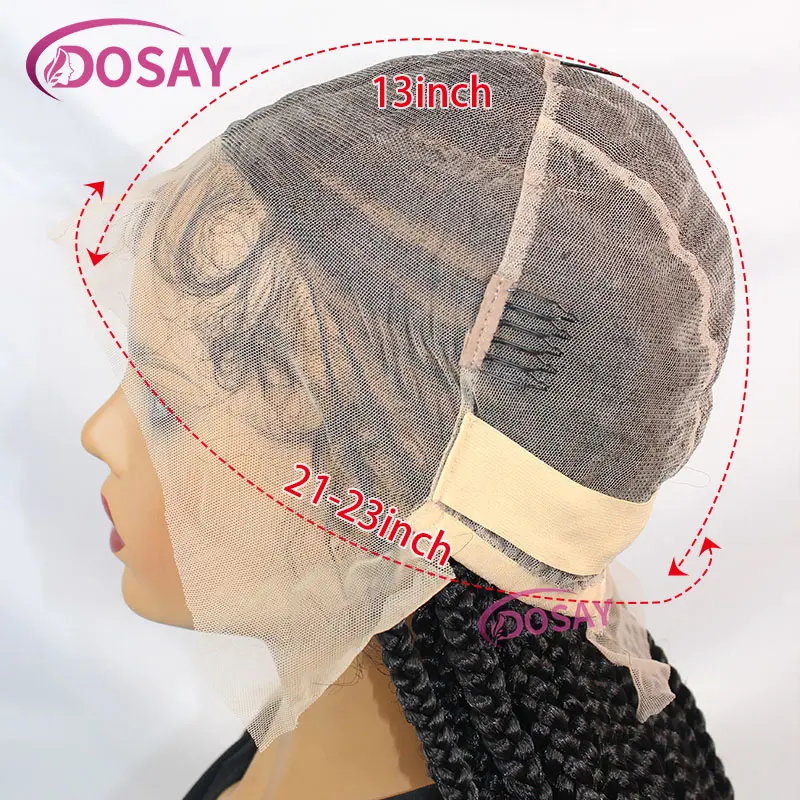 Synthetic 32" Full Lace Wig Braided Wig Middle Part Style Knotless Braided Lace Wig For Women Hand Made Lace With Baby Hair