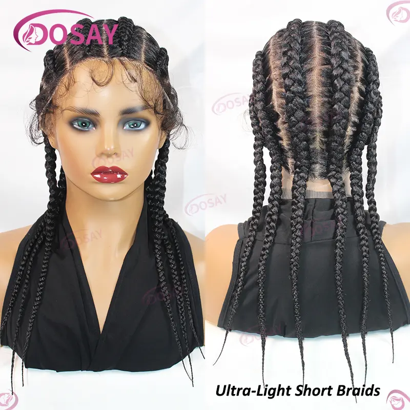 Braided Wigs Glueless Synthetic Full Lace Front Wig Braid African Knotless Box Braids 20" Female Wigs For Women Braided Wigs