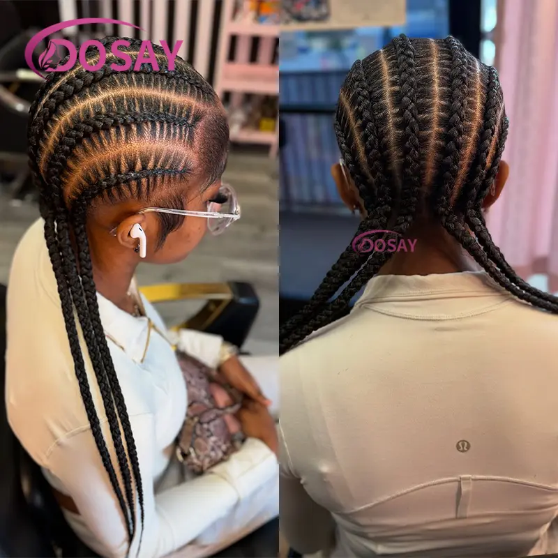 Synthetic Lace Front Wig Braided Wigs For Black Women 20 Inches Cornrow Braids Lace Wigs With Baby Hair Synthetic Crochet Braids