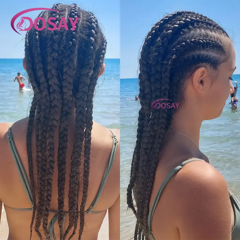 Synthetic Lace Front Wig Braided Wigs For Black Women 20 Inches Cornrow Braids Lace Wigs With Baby Hair Synthetic Crochet Braids