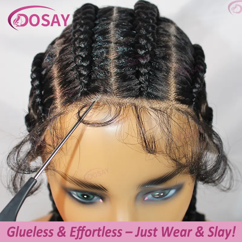 Braided Wigs Glueless Synthetic Full Lace Front Wig Braid African Knotless Box Braids 20" Female Wigs For Women Braided Wigs