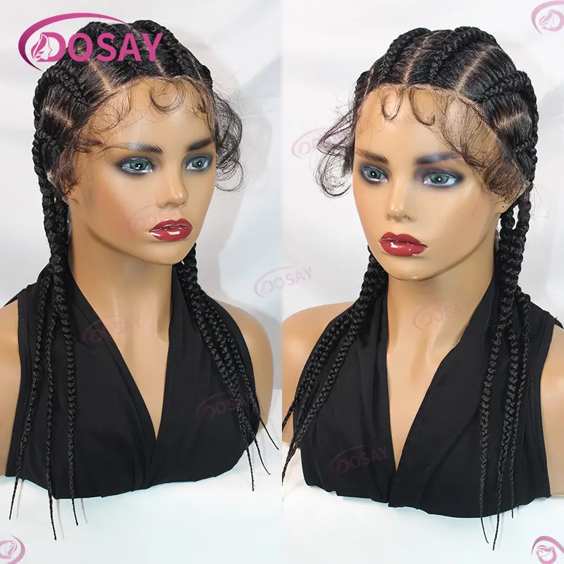 Braided Wigs Glueless Synthetic Full Lace Front Wig Braid African Knotless Box Braids 20" Female Wigs For Women Braided Wigs