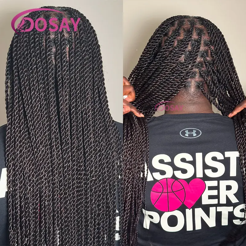 Synthetic Senegalese Twist Braided Wigs for Black Women Full Lace Frontal Wigs Knotless Box Braid Wig Braids Faux Locs Wigs