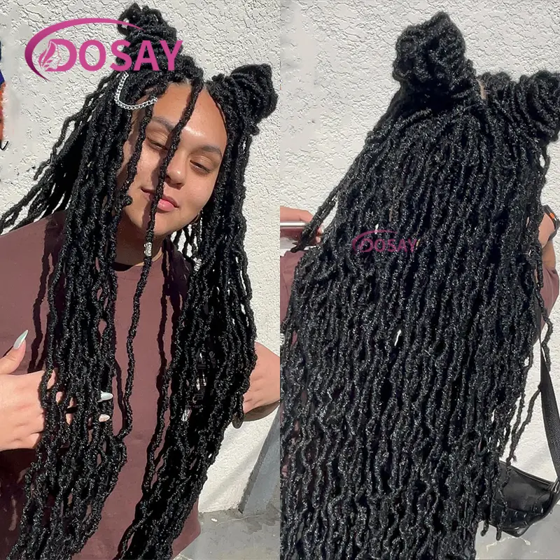 Long 40" Synthetic Braids Lace Wigs Dreadlock Locs Braided Wigs for Black Women Knotless Box Wigs Full Lace Front Wig African