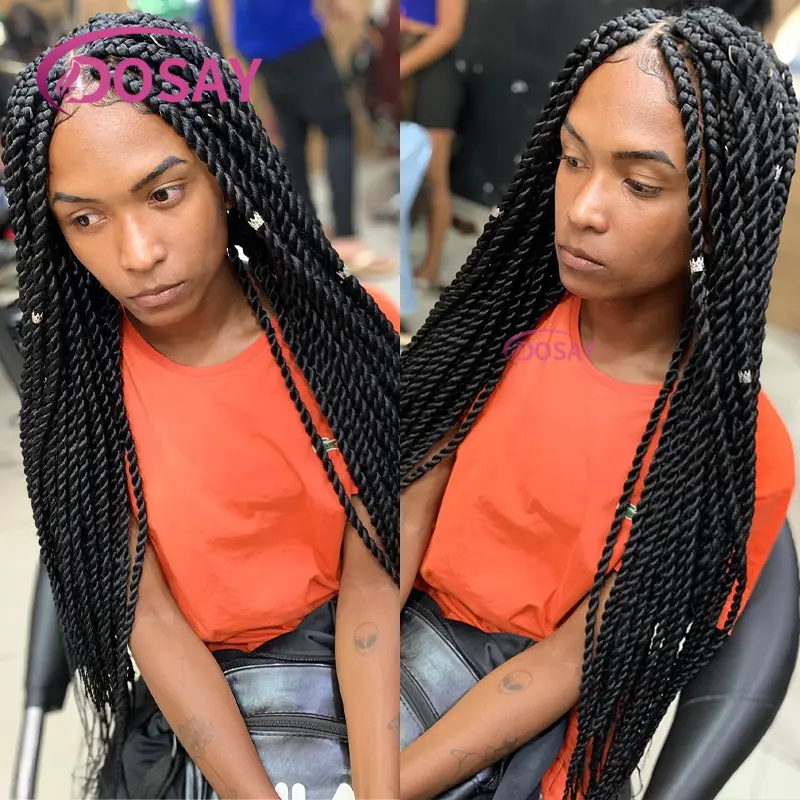 Synthetic Senegalese Twist Braided Wigs for Black Women Full Lace Frontal Wigs Knotless Box Braid Wig Braids Faux Locs Wigs